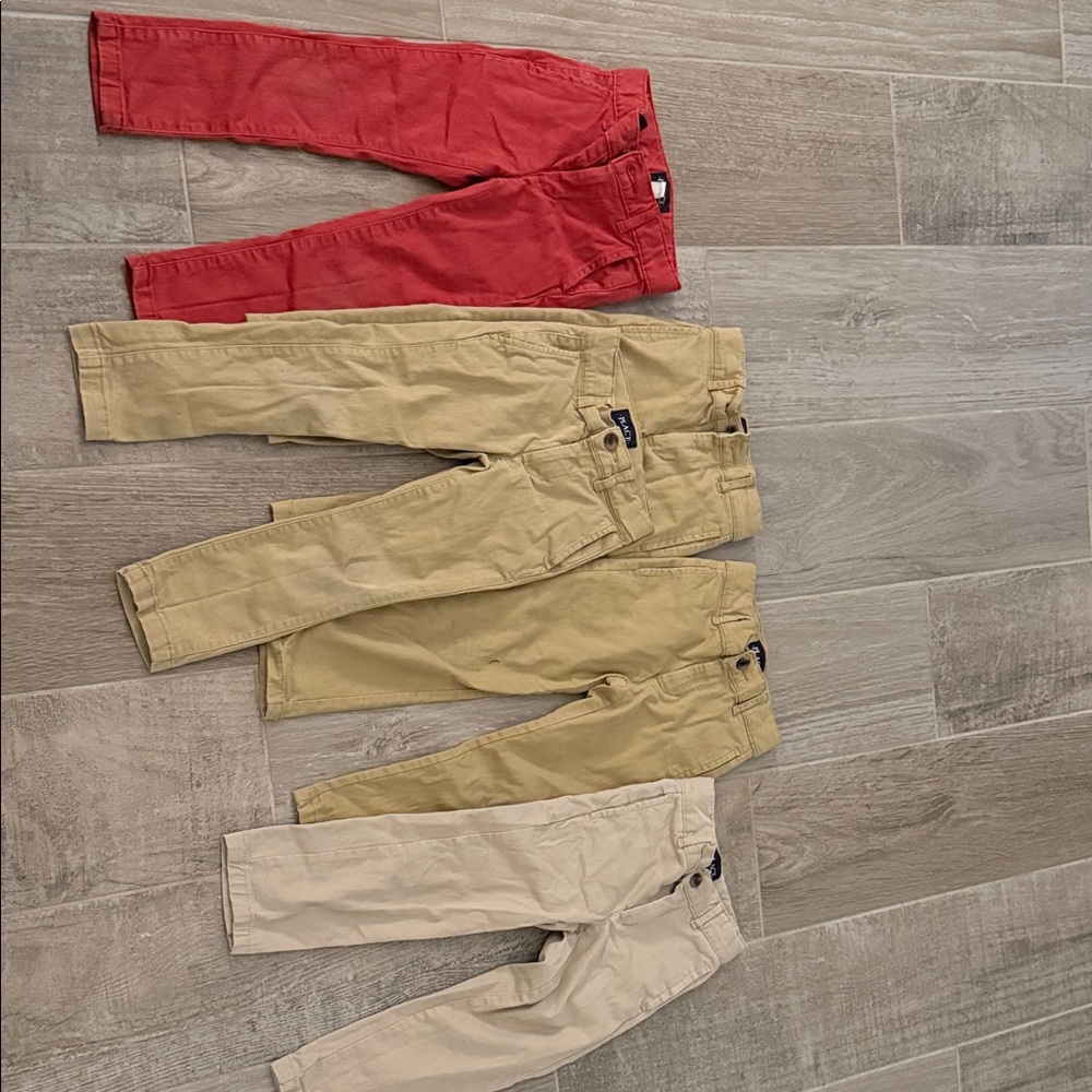 Lot of 4 slim boys khaki pants